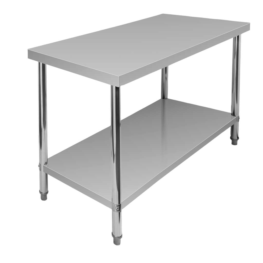 Stół gastronomiczny ze stali nierdzewnej centralny z półką Mega-M X STANDARD 140x60x85 cm