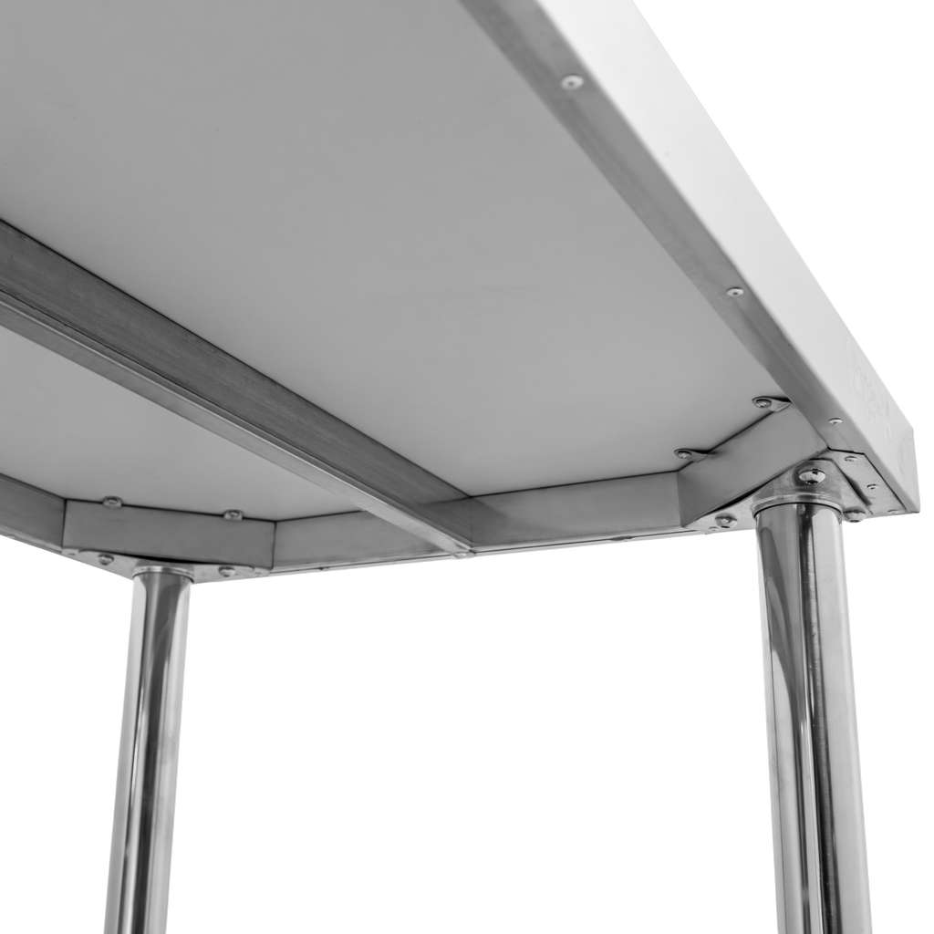 Stół gastronomiczny ze stali nierdzewnej centralny z półką Mega-M X STANDARD 140x60x85 cm