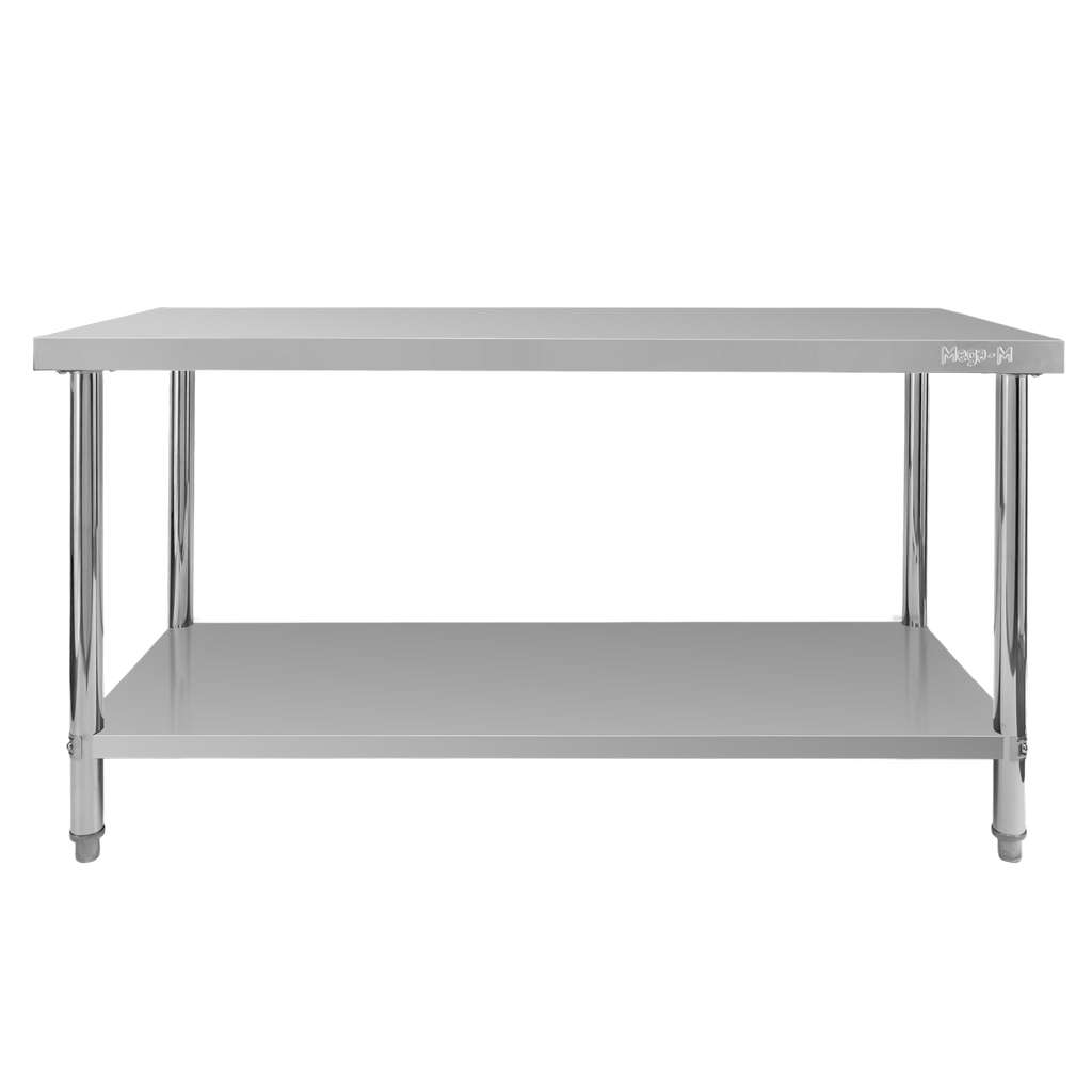 Stół gastronomiczny ze stali nierdzewnej centralny z półką Mega-M X STANDARD 150x60x85 cm