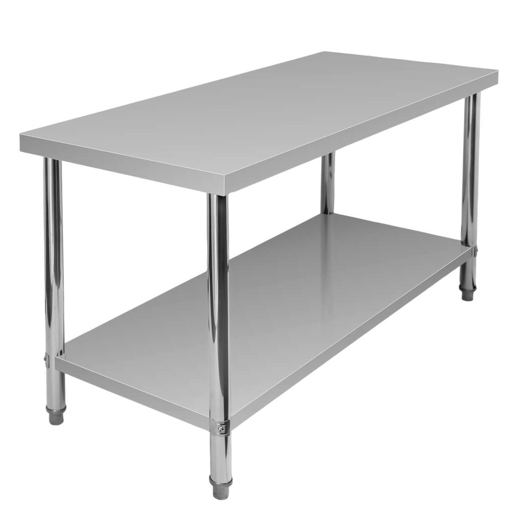 Stół gastronomiczny ze stali nierdzewnej centralny z półką Mega-M X STANDARD 150x60x85 cm