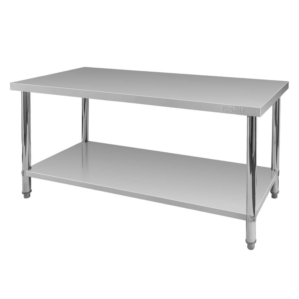 Stół gastronomiczny ze stali nierdzewnej centralny z półką Mega-M X STANDARD 160x60x85 cm