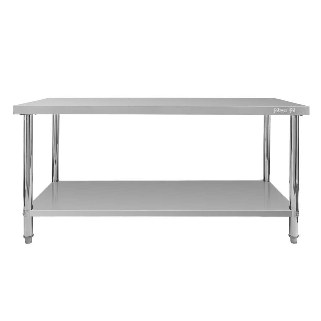 Stół gastronomiczny ze stali nierdzewnej centralny z półką Mega-M X STANDARD 160x60x85 cm