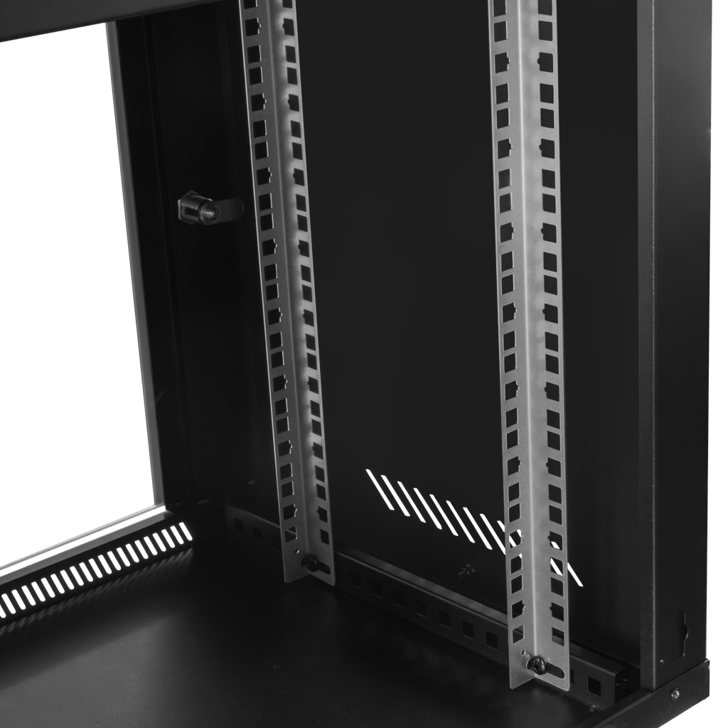 Szafa Rack 19 9U serwerowa na elektronikę NETBERG BASIC wisząca 60x40x46.3cm czarna przeszklone drzwi