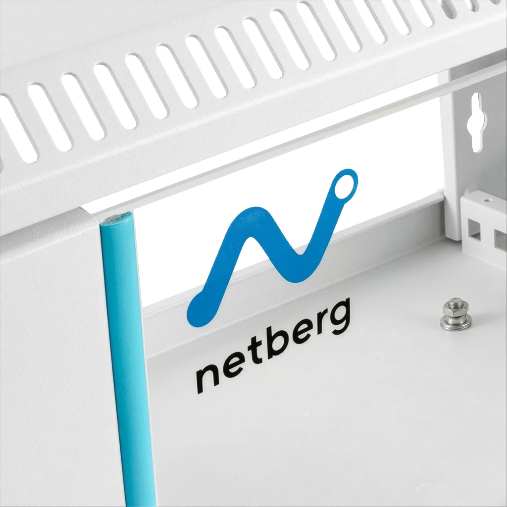 Szafa Rack 19 9U serwerowa na elektronikę NETBERG BASIC wisząca 60x40x46.3cm szara przeszklone drzwi