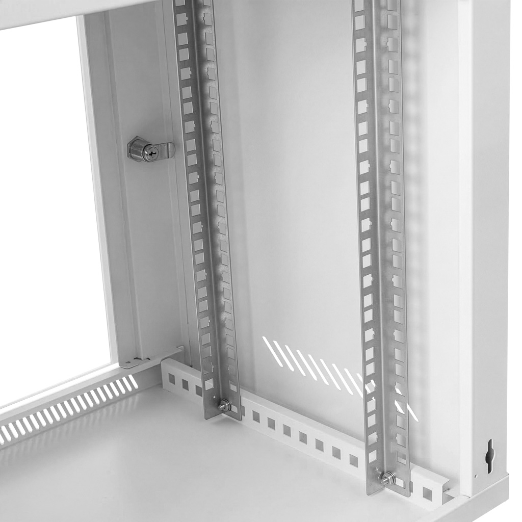 Szafa Rack 19 9U serwerowa na elektronikę NETBERG BASIC wisząca 60x40x46.3cm szara przeszklone drzwi