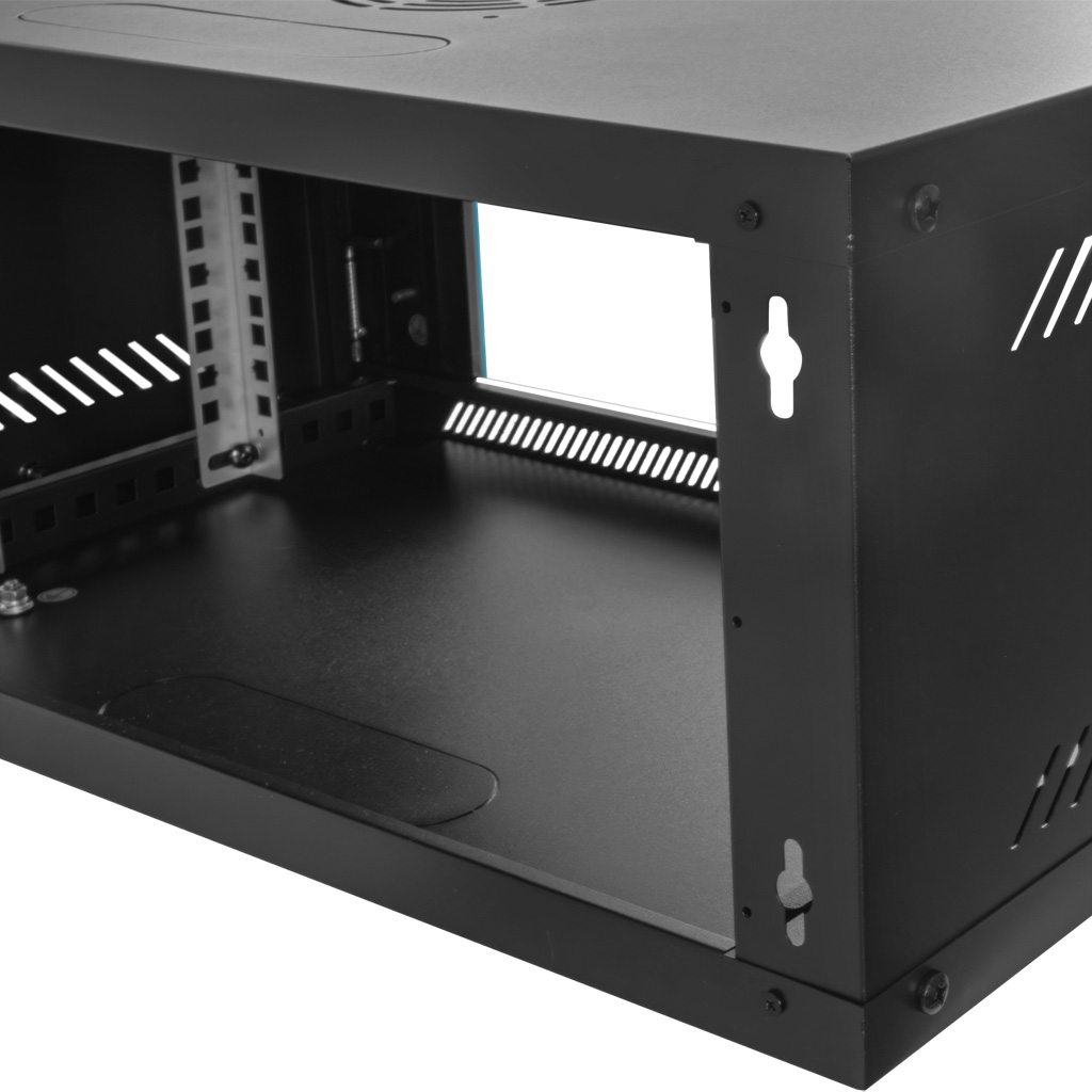 Szafa Rack 19 4U serwerowa na elektronikę NETBERG BASIC wisząca 60x35x24cm czarna przeszklone drzwi