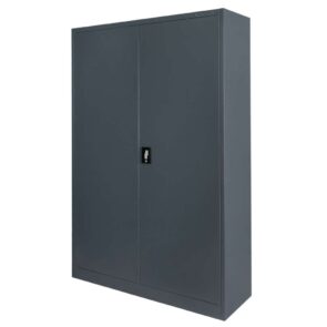 Zdjęcie produktu: Szafa biurowa metalowa na dokumenty FURVERO W-102 G/G pełne drzwi S-120 cm G-40 cm H-185 cm grafitowa