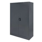 Zdjęcie produktu: Szafa biurowa metalowa na dokumenty FURVERO W-104 G/G pełne drzwi S-90 cm G-40 cm H-140 cm grafitowa