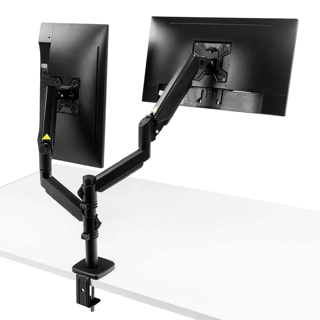 uchwyt do monitora, uchwyt biurkowy na monitor, uchwyt obrotowy do monitora, uchwyt dwuramienny do monitora