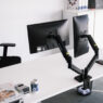 uchwyt do monitora, uchwyt biurkowy na monitor, uchwyt obrotowy do monitora, uchwyt dwuramienny do monitora