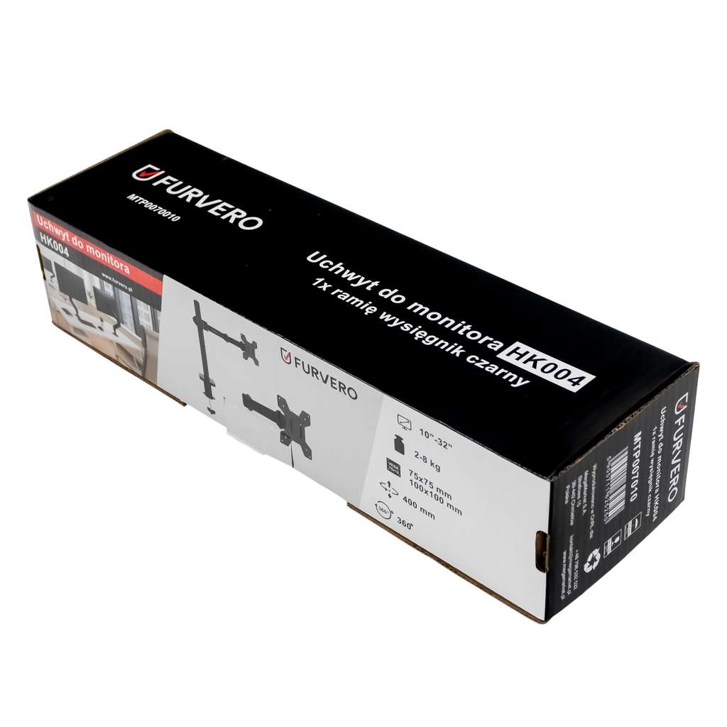 Uchwyt na monitor do biurka FURVERO HK004 1 regulowane ramię czarny