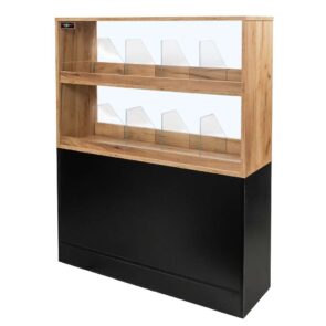Zdjęcie produktu: Witryna na cukierki przeszklona Mega-M H-127 cm L-106 cm G-30 cm dąb kraft/czarny