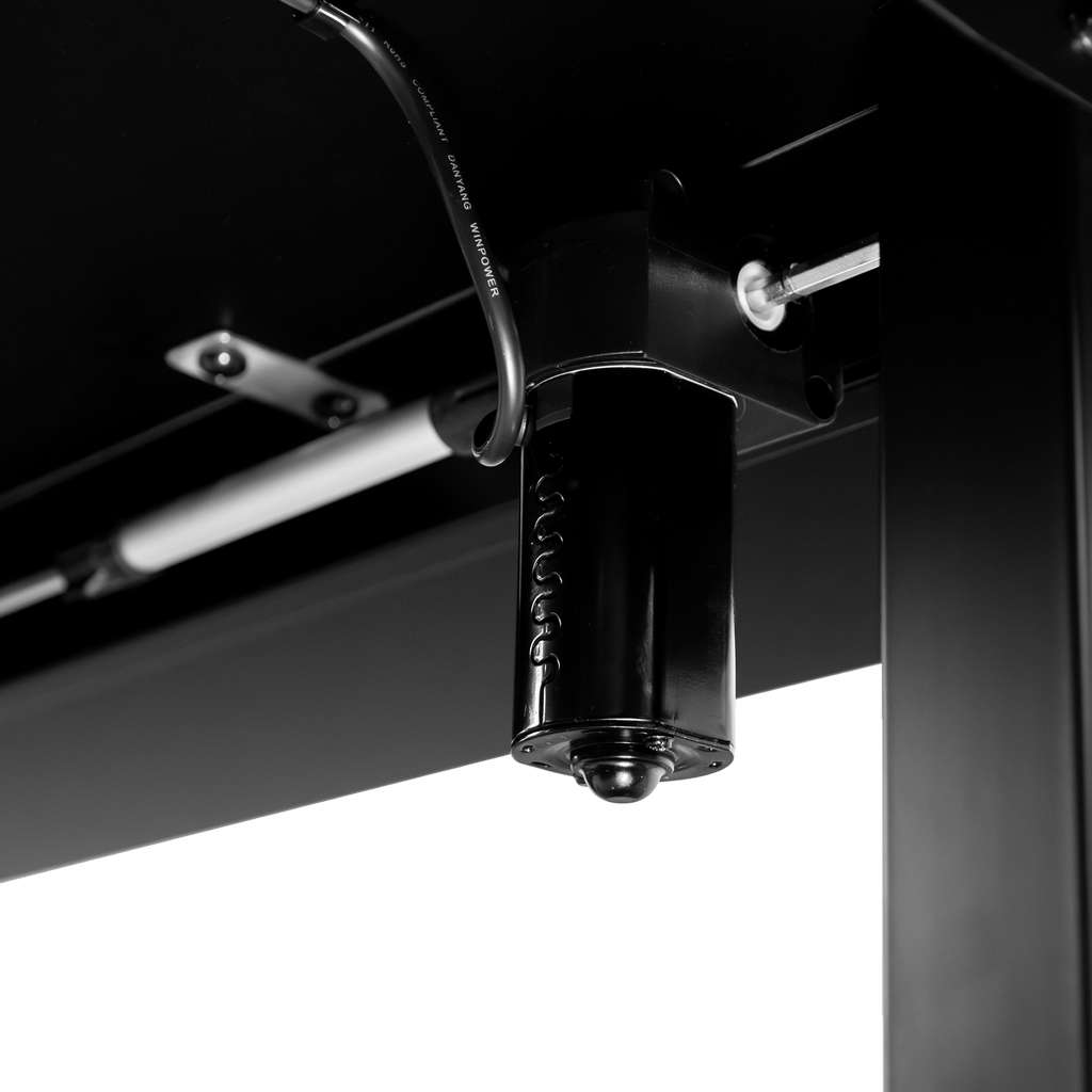 biurko regulowane elektrycznie, biurko z regulacją wysokości, biurko ergonomiczne, biurko czarne, biurko do home office, ciche biurko z silnikiem