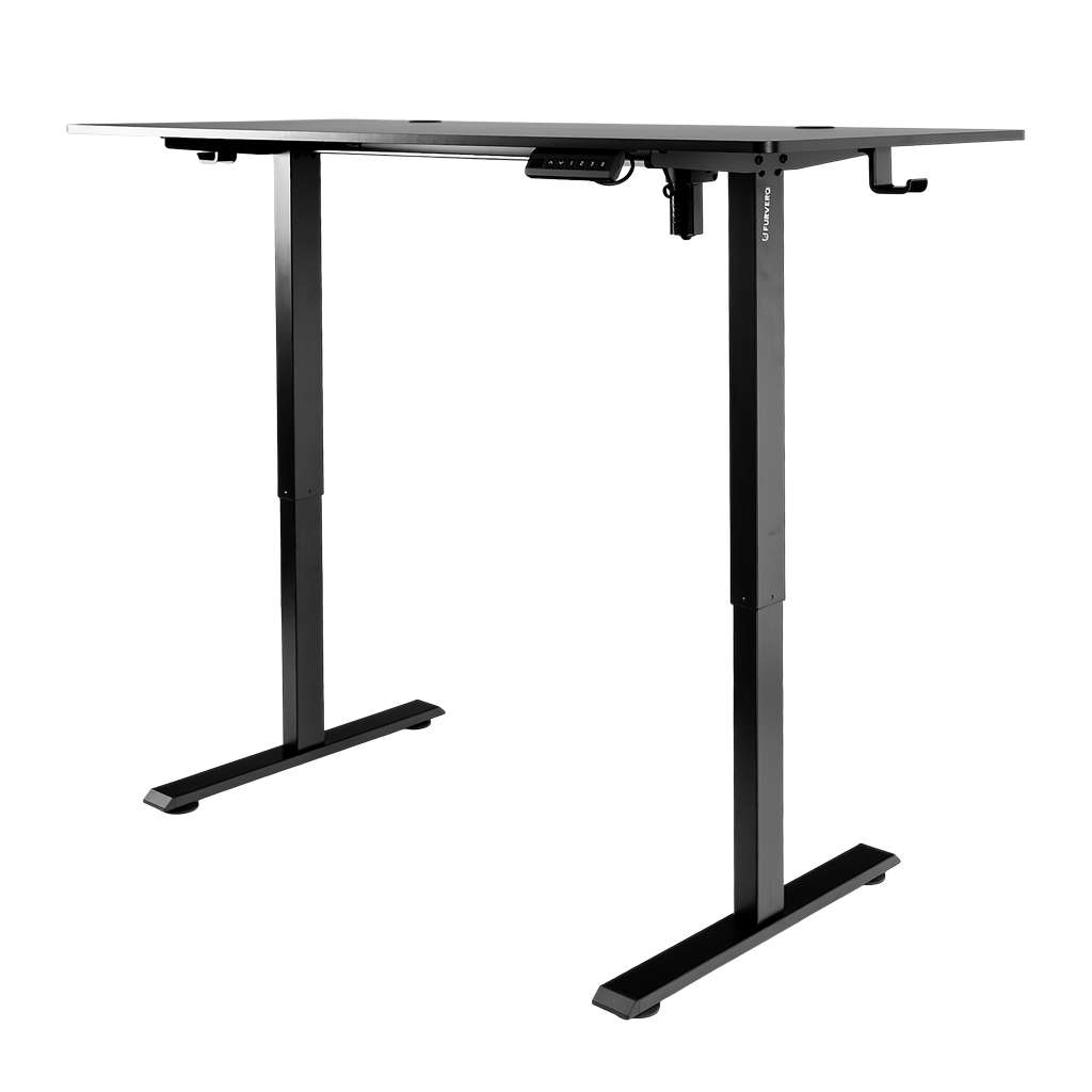 biurko regulowane elektrycznie, biurko z regulacją wysokości, biurko ergonomiczne, biurko czarne, biurko do home office, ciche biurko z silnikiem