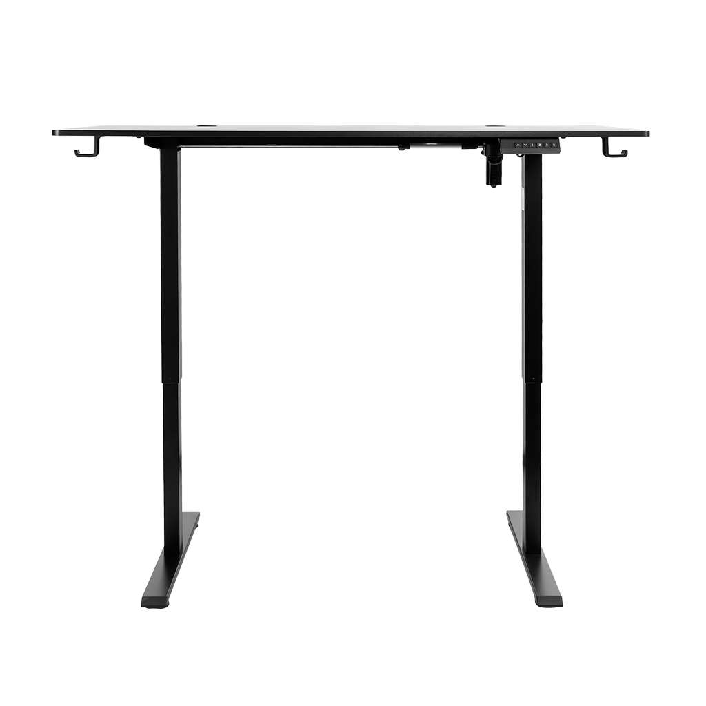 biurko regulowane elektrycznie, biurko z regulacją wysokości, biurko ergonomiczne, biurko czarne, biurko do home office, ciche biurko z silnikiem