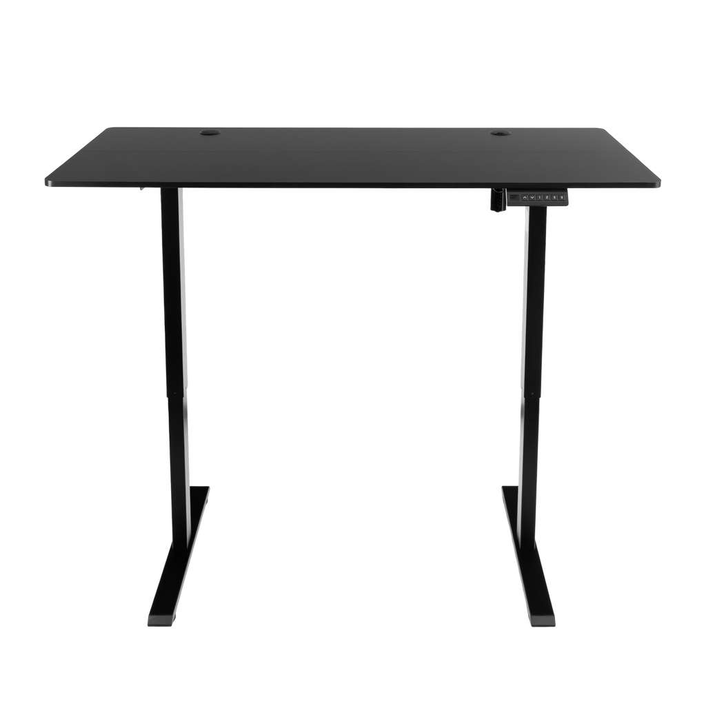 biurko regulowane elektrycznie, biurko z regulacją wysokości, biurko ergonomiczne, biurko czarne, biurko do home office, ciche biurko z silnikiem