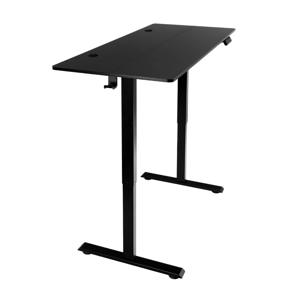 biurko regulowane elektrycznie, biurko z regulacją wysokości, biurko ergonomiczne, biurko czarne, biurko do home office, ciche biurko z silnikiem