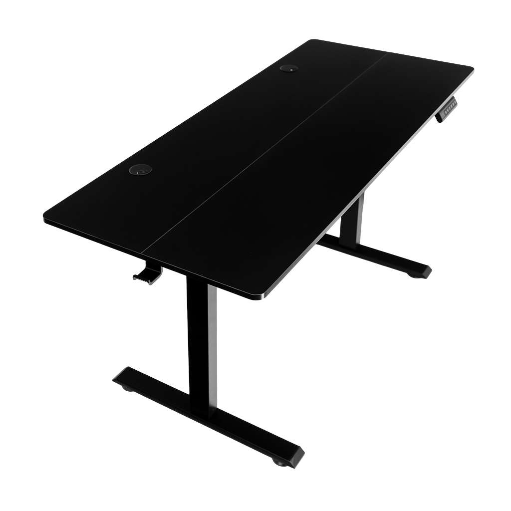 biurko regulowane elektrycznie, biurko z regulacją wysokości, biurko ergonomiczne, biurko czarne, biurko do home office, ciche biurko z silnikiem