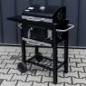 grill, grill ogrodowy, grill z termometrem, grill chromowany ruszt, grill z pokrywą i półką boczną