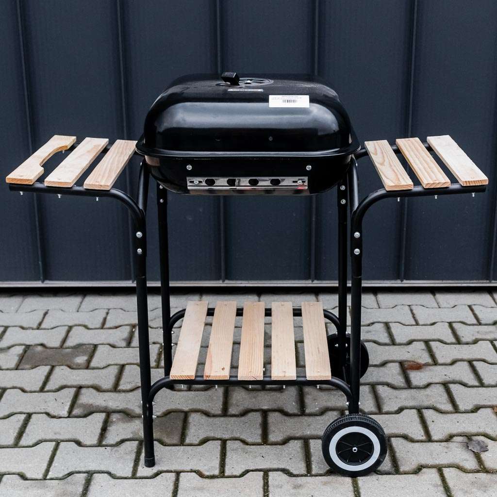 grill węglowy, grill ogrodowy z dwiema półkami