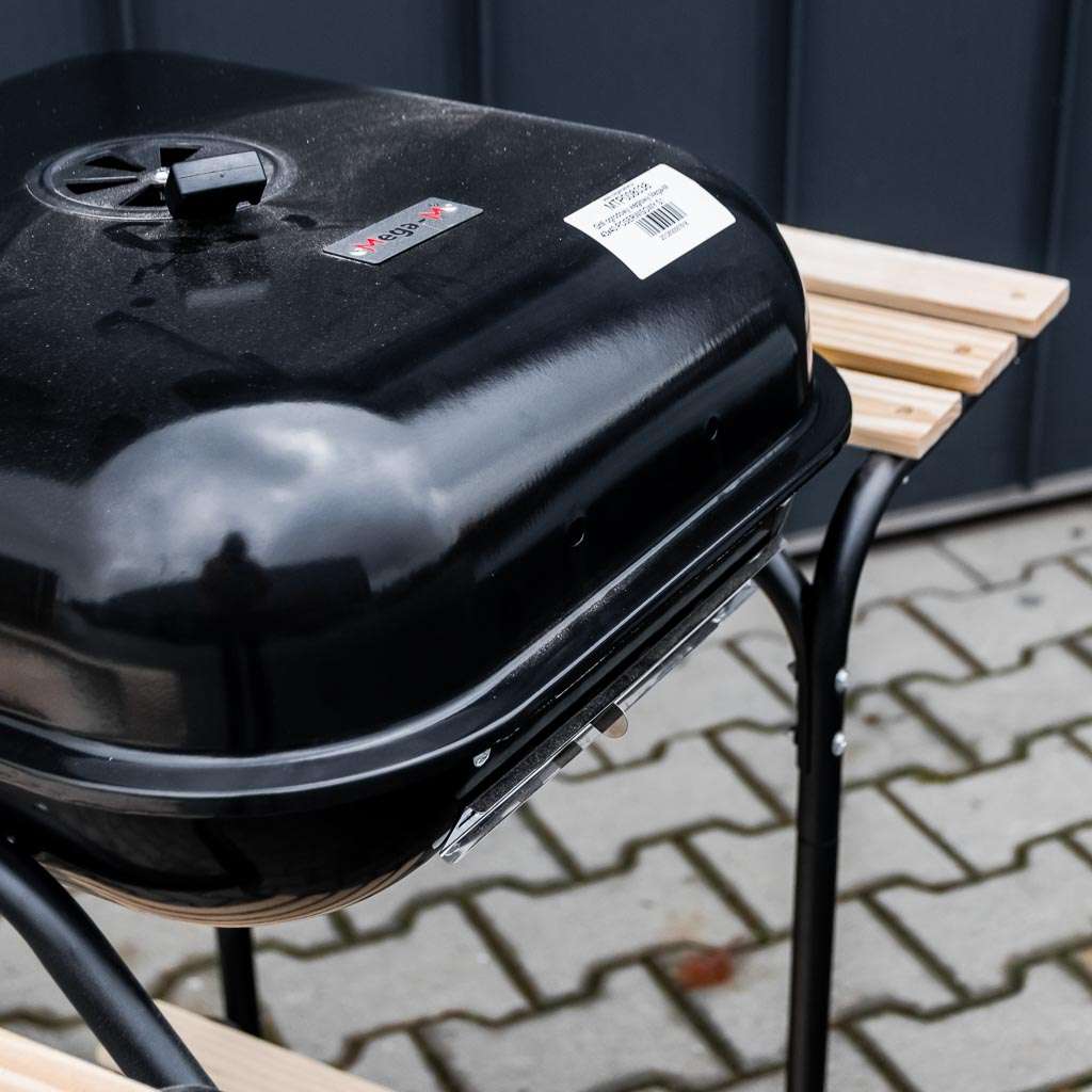 grill węglowy, grill ogrodowy z dwiema półkami