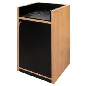 Zdjęcie produktu: Kosz na śmieci ze stojakiem na tace wrzutka koszowa górna Mega-M H-120 cm L-60 cm G-58 cm dąb kamienny