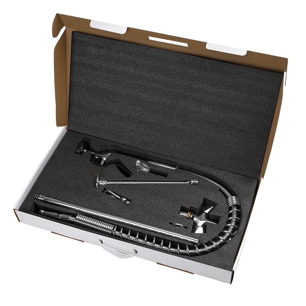 bateria gastronomiczna, bateria z prysznicem, bateria do zmywalni, wyposażenie gastronomii, bateria do kuchni profesjonalnej, bateria mosiężna, armatura kuchenna