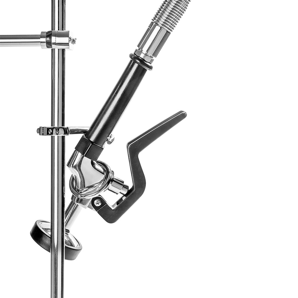 bateria gastronomiczna, bateria z prysznicem, bateria do zmywalni, wyposażenie gastronomii, bateria do kuchni profesjonalnej, bateria mosiężna, armatura kuchenna