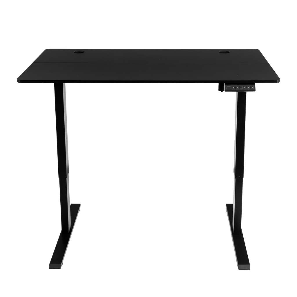 biurko regulowane elektrycznie, biurko z regulacją wysokości, biurko ergonomiczne, biurko czarne, biurko do home office, ciche biurko z silnikiem