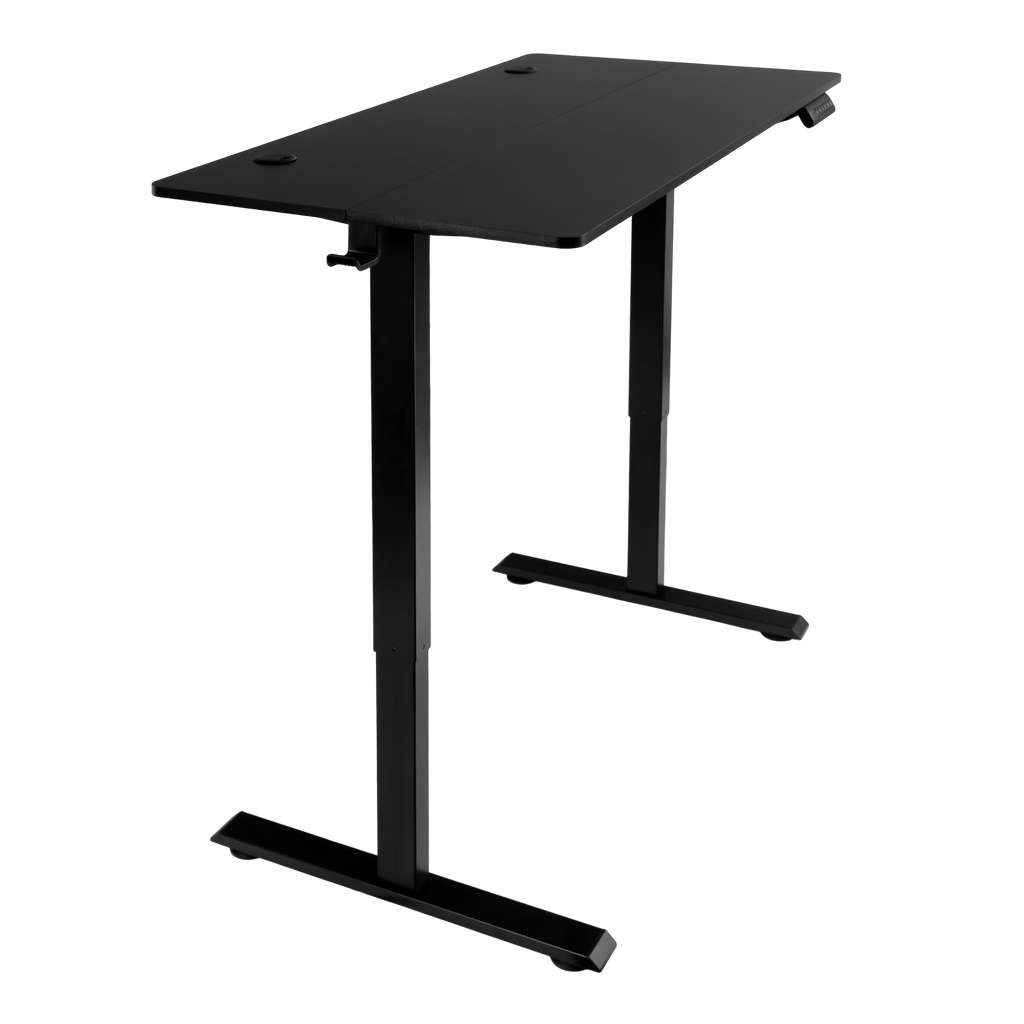 biurko regulowane elektrycznie, biurko z regulacją wysokości, biurko ergonomiczne, biurko czarne, biurko do home office, ciche biurko z silnikiem