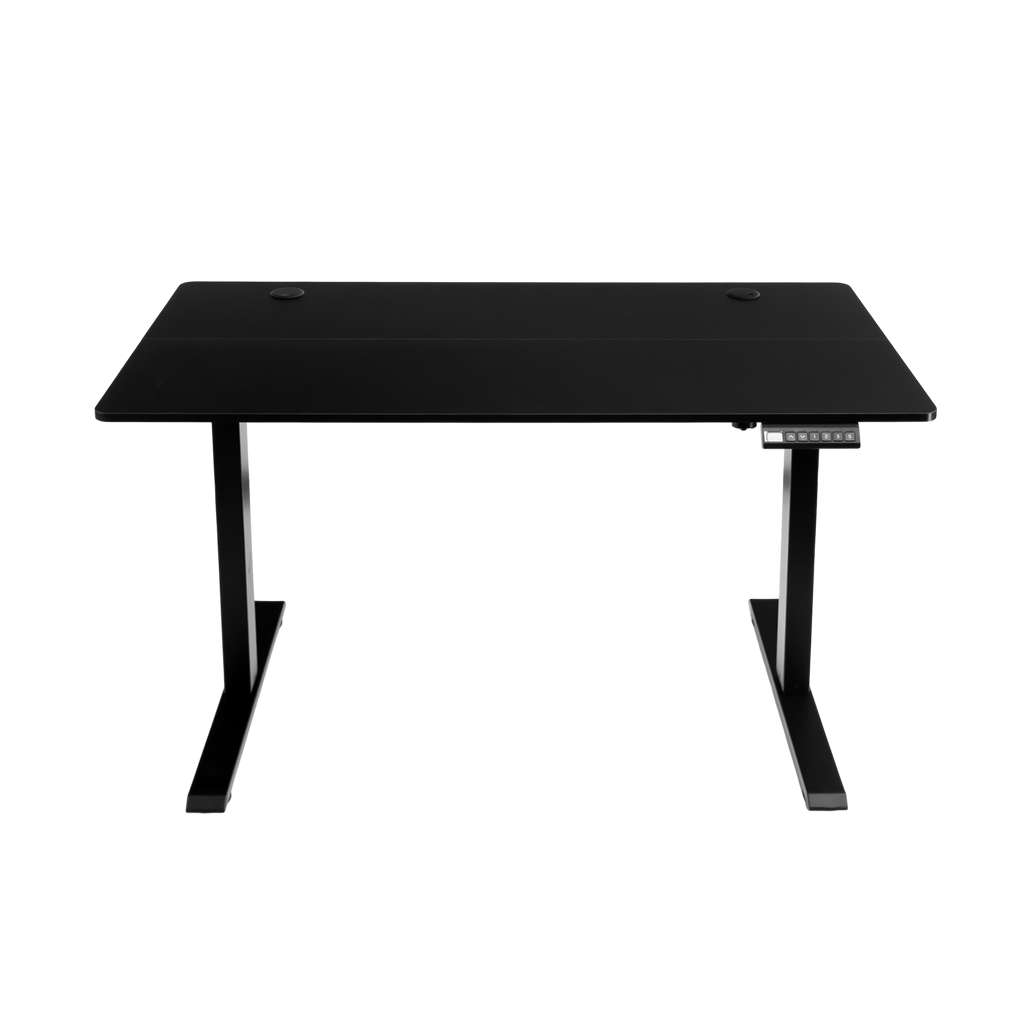 biurko regulowane elektrycznie, biurko z regulacją wysokości, biurko ergonomiczne, biurko czarne, biurko do home office, ciche biurko z silnikiem