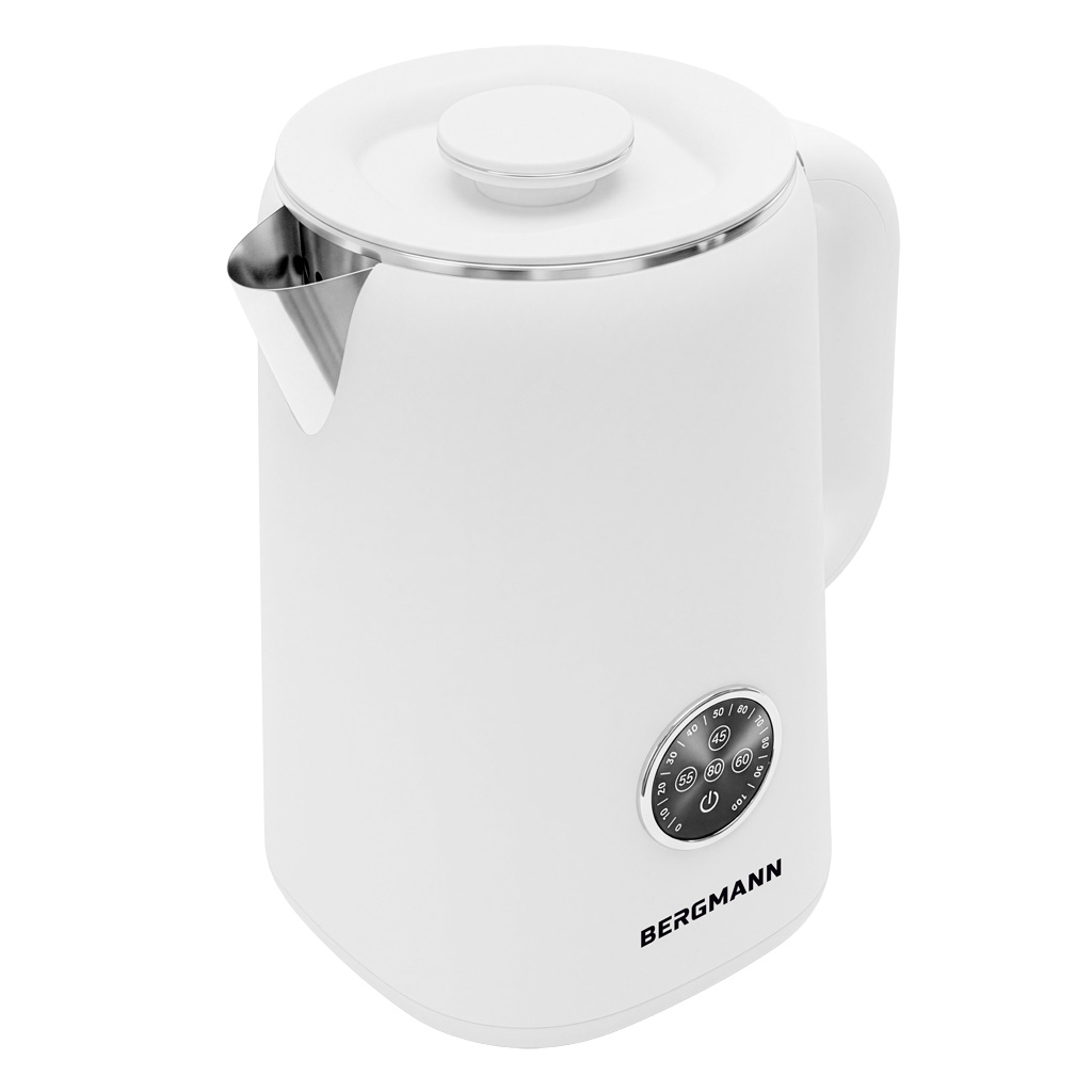 Czajnik elektryczny BERGMANN ZHL003 1,7L 1800W z regulacją temperatury 45-100°C biały
