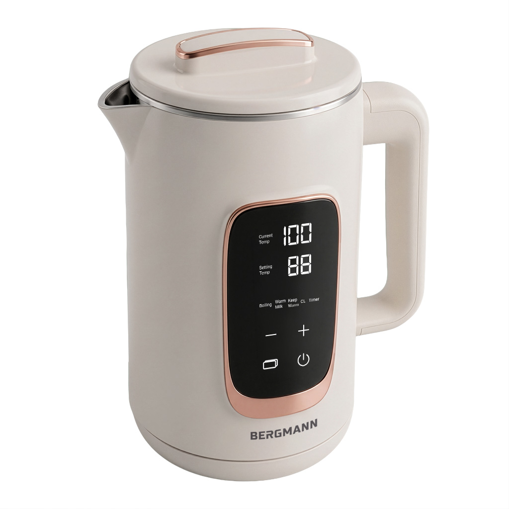 Czajnik elektryczny beżowy BERGMANN ZHL002 1,5L 1800W dotykowy z regulacją temperatury 45-100°C