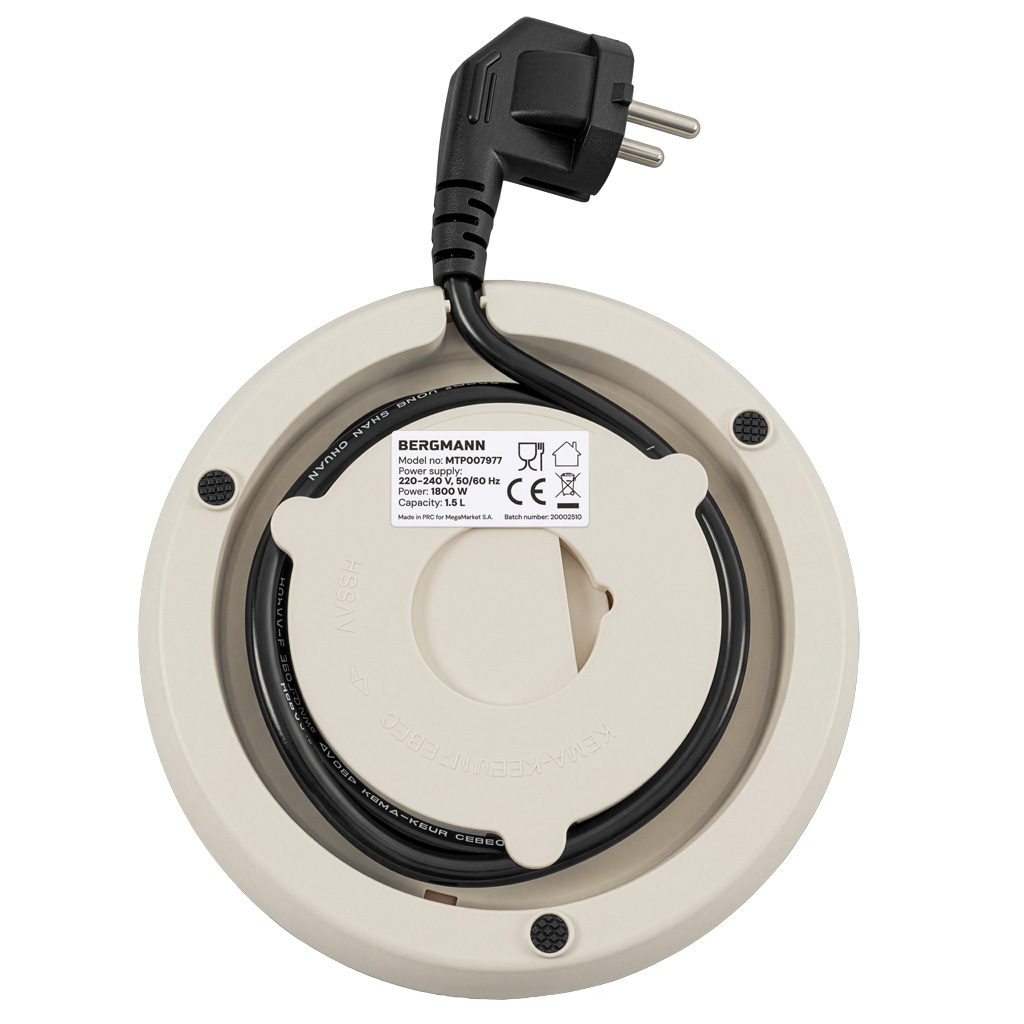 Czajnik elektryczny beżowy BERGMANN ZHL002 1,5L 1800W dotykowy z regulacją temperatury 45-100°C