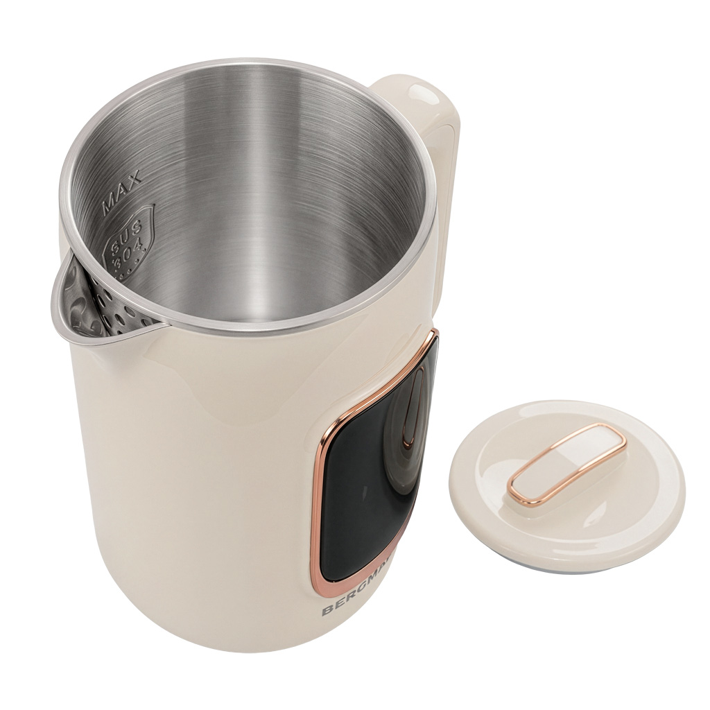 Czajnik elektryczny beżowy BERGMANN ZHL002 1,5L 1800W dotykowy z regulacją temperatury 45-100°C