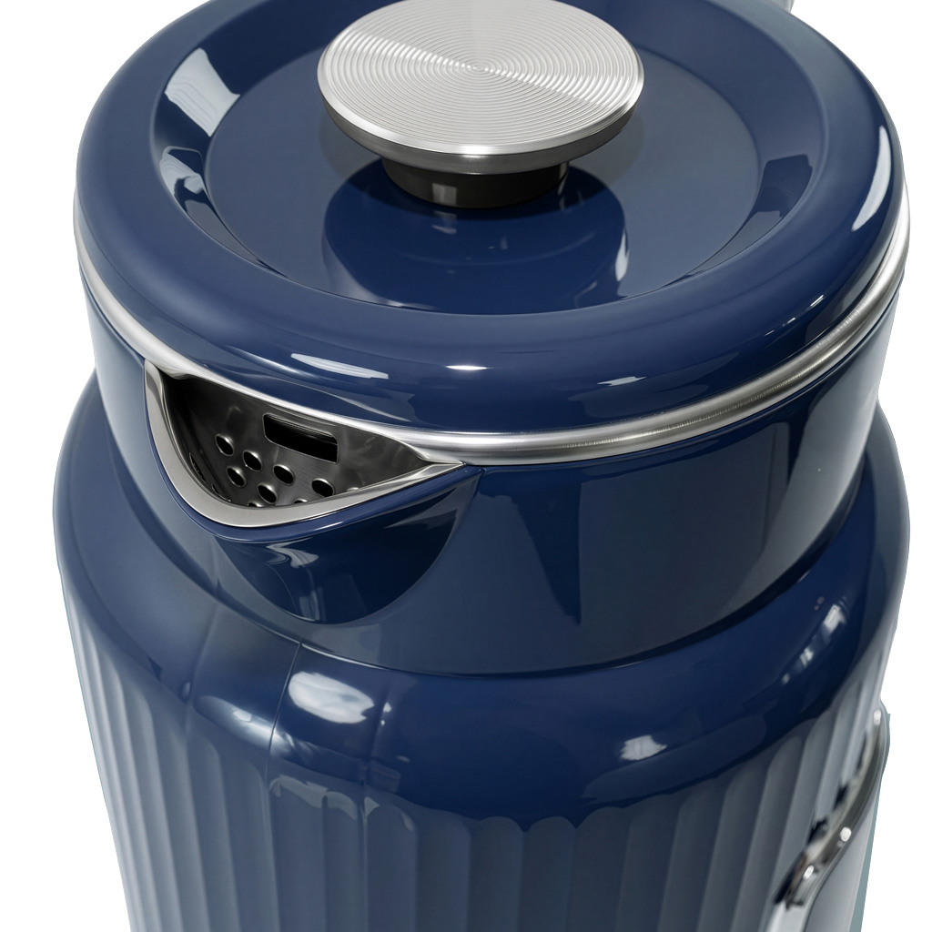 Czajnik elektryczny granatowy BERGMANN ZHL006 1,5L 1800W ryflowany z wyświetlaczem