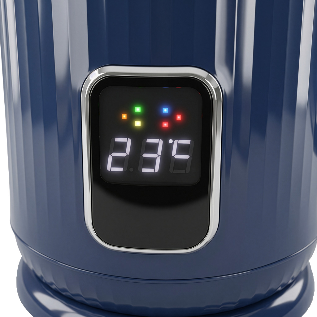 Czajnik elektryczny granatowy BERGMANN ZHL006 1,5L 1800W ryflowany z wyświetlaczem