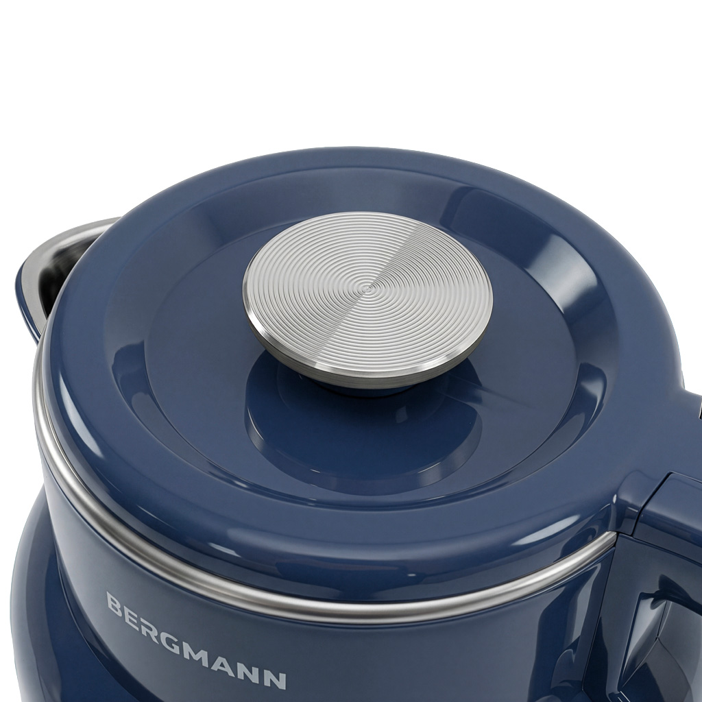 Czajnik elektryczny granatowy BERGMANN ZHL006 1,5L 1800W ryflowany z wyświetlaczem
