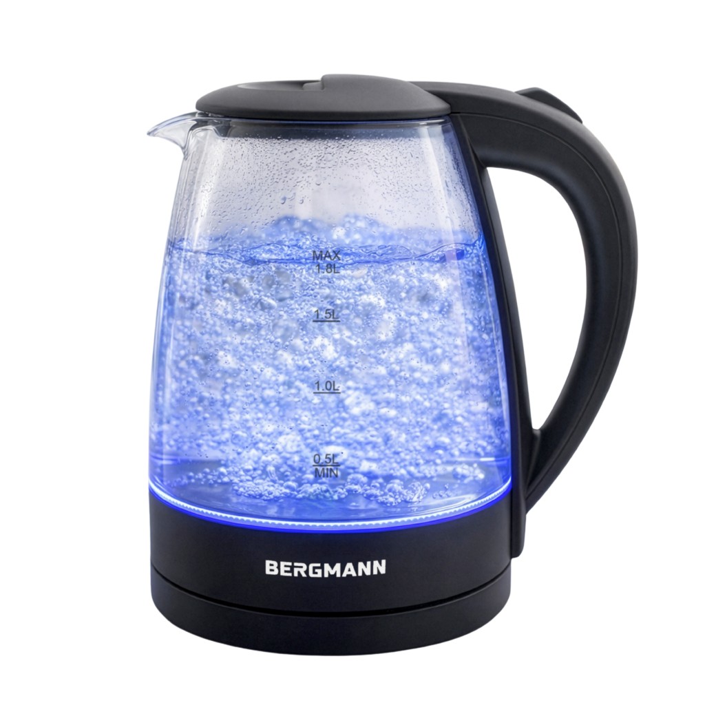 Czajnik elektryczny szklany z czarną podstawą