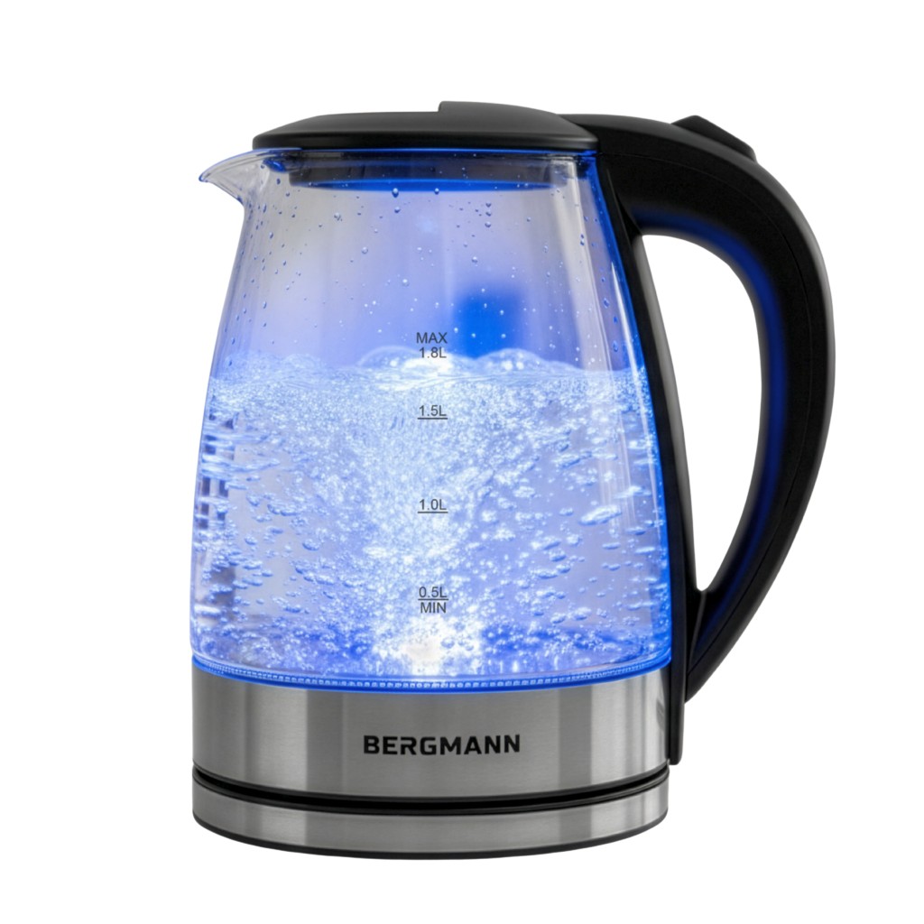 Czajnik elektryczny szklany z podstawą inox