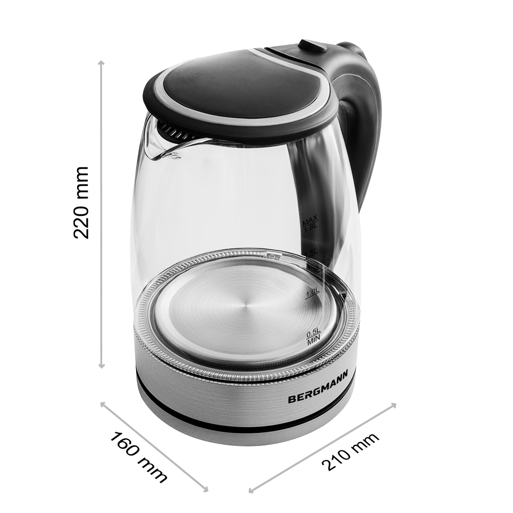 Czajniki elektryczne szklane wymiarowanie