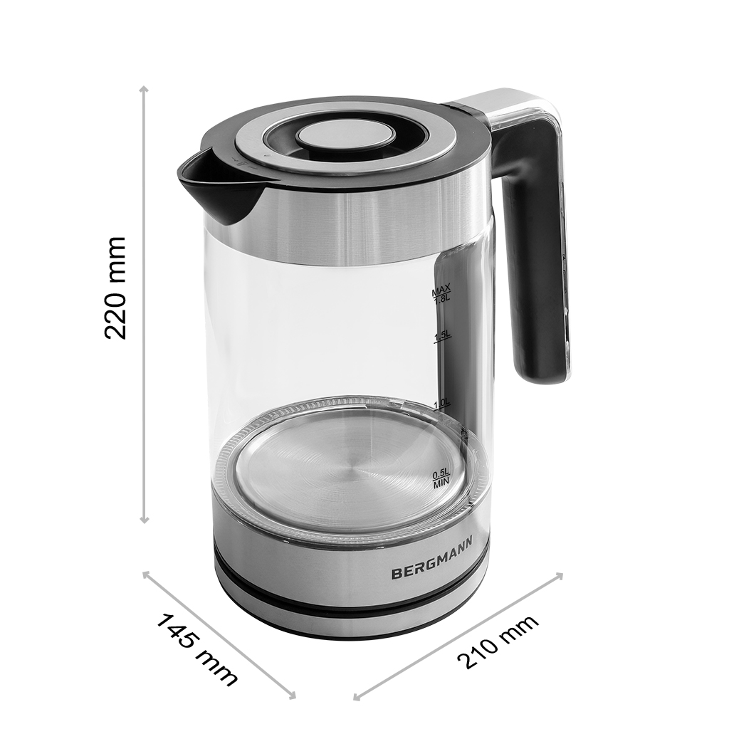 czajnik elektryczny szklany wymiarowanie