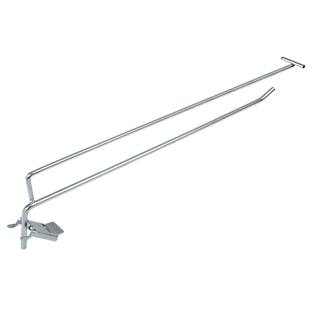 Pojedyncza zawieszka haczyk na tył EURO perforowany L-40 cm z wysięgnikiem na cenówkę clips ocynk