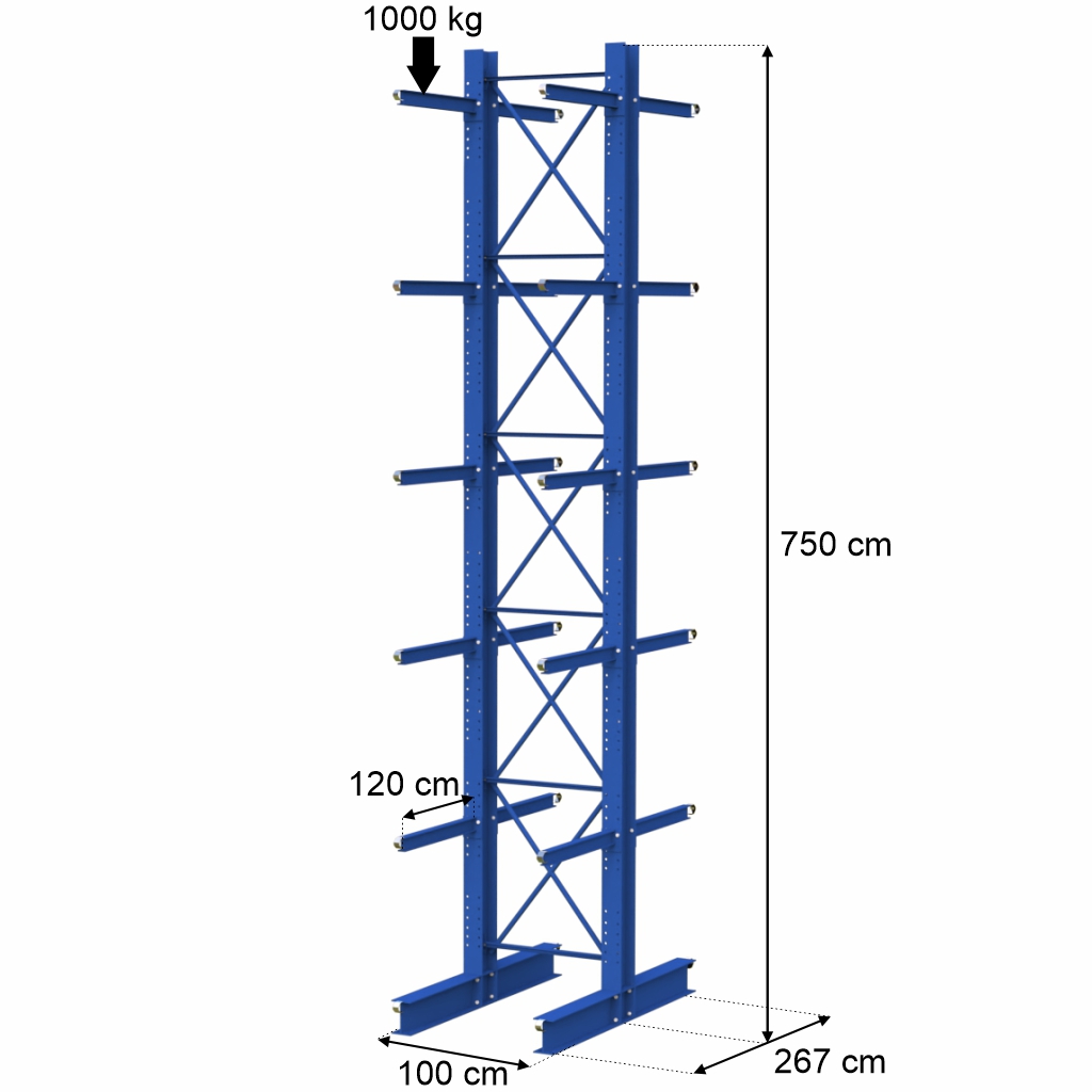 regał wspornikowy, regał na dłużyce
