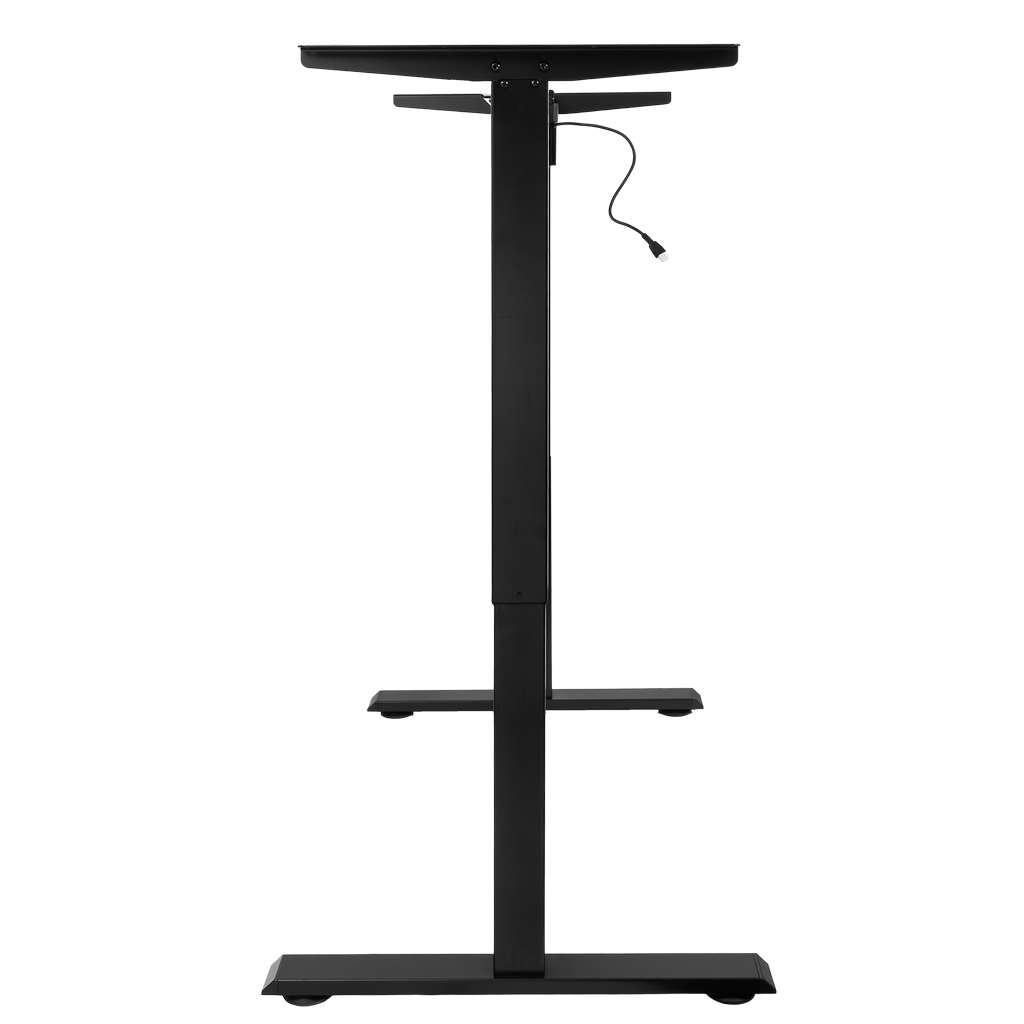 stelaż biurka regulowany elektrycznie, stelaż czarny, stelaż z regulacją wysokości, stelaż 1-silnikowy, stelaż do biurka 110-140 cm, regulowany stelaż do biurka, elektryczny stelaż biurkowy, stelaż z portami USB, ergonomiczny stelaż do biurka