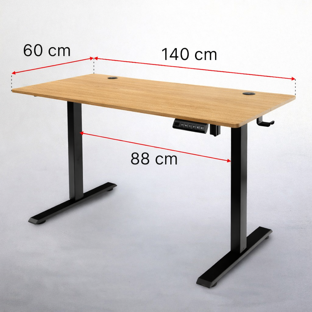 stelaż biurka regulowany elektrycznie, stelaż czarny, stelaż z regulacją wysokości, stelaż 1-silnikowy, stelaż do biurka 110-140 cm, regulowany stelaż do biurka, elektryczny stelaż biurkowy, stelaż z portami USB, ergonomiczny stelaż do biurka