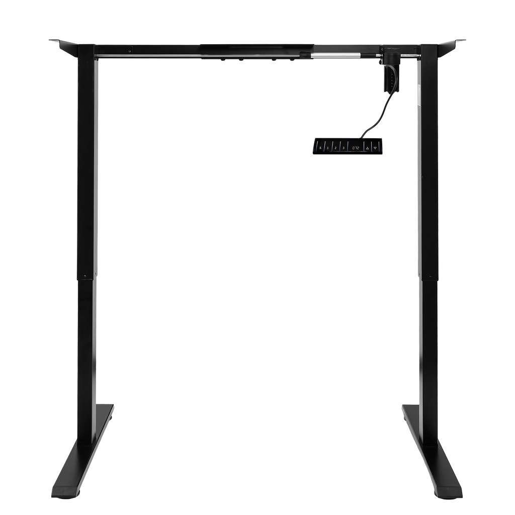 stelaż biurka regulowany elektrycznie, stelaż czarny, stelaż z regulacją wysokości, stelaż 1-silnikowy, stelaż do biurka 110-140 cm, regulowany stelaż do biurka, elektryczny stelaż biurkowy, stelaż z portami USB, ergonomiczny stelaż do biurka