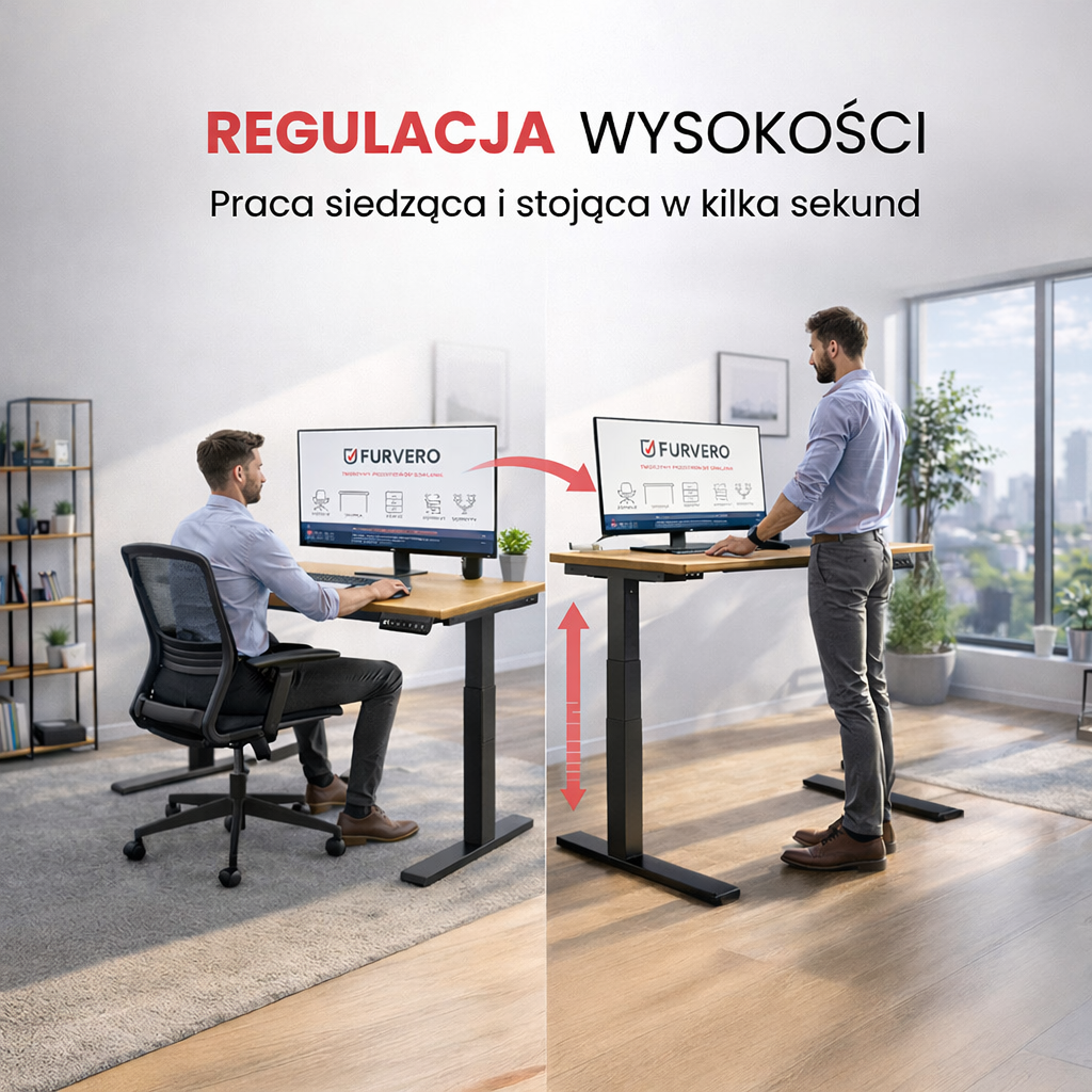 stelaż biurka regulowany elektrycznie, stelaż czarny, stelaż z regulacją wysokości, stelaż 1-silnikowy, stelaż do biurka 110-140 cm, regulowany stelaż do biurka, elektryczny stelaż biurkowy, stelaż z portami USB, ergonomiczny stelaż do biurka