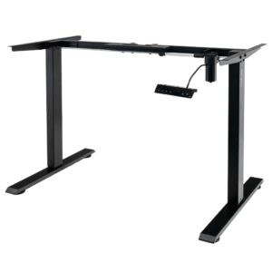 stelaż biurka regulowany elektrycznie, stelaż czarny, stelaż z regulacją wysokości, stelaż 1-silnikowy, stelaż do biurka 110-140 cm, regulowany stelaż do biurka, elektryczny stelaż biurkowy, stelaż z portami USB, ergonomiczny stelaż do biurka