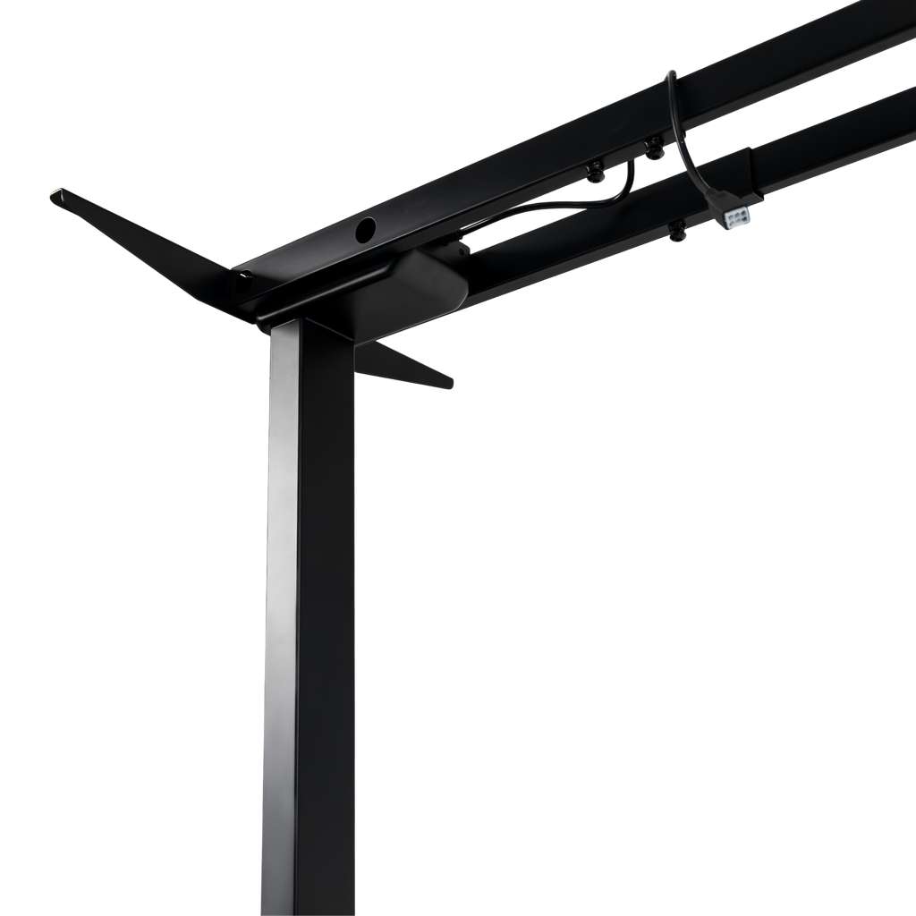 stelaż biurka regulowany elektrycznie, stelaż czarny, stelaż z regulacją wysokości, stelaż 1-silnikowy, stelaż do biurka 110-140 cm, regulowany stelaż do biurka, elektryczny stelaż biurkowy, stelaż z portami USB, ergonomiczny stelaż do biurka